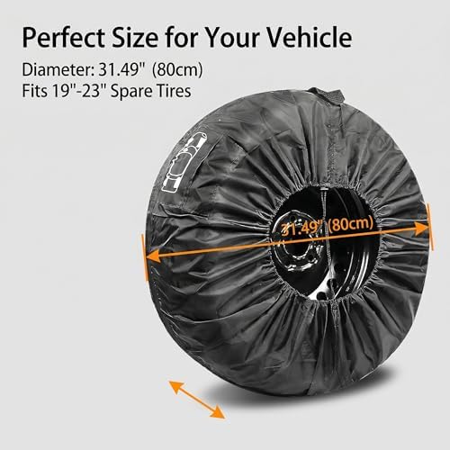 1 PC Car Spare Tire Cover, 210T Oxford Cloth Car Tire Protector, Dustproof - Image 2