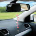 CASONA Glass Lily of the Valley Rearview Mirror Hanging Cute Car Decor by AestheticsAccessories