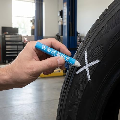 VALICLUD 8pcs White Tire Marking Crayon, Water Resistant Wax Marker - Image 5