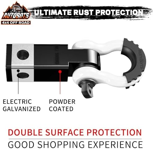 AUTOBOTS Tow Hitch Receiver 2" Shackle Hitch Receiver White - Image 3