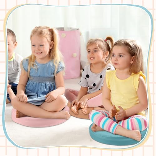 Juexica 8 Pcs Floor Cushions Kids, Retro Groovy Color, 13.8 x 13.8 x 2 Inch - Image 3