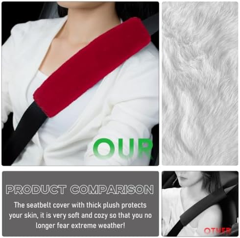 2 PCS Seat Belt Shoulder Pads, Soft Fluffy Plush Seat Belt Shoulder Strap Covers - Image 4