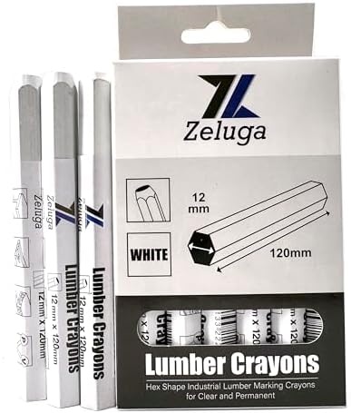 Zeluga 4.7in. x 0.47in. Hex Shape Industrial Lumber Marking Crayons by Zeluga