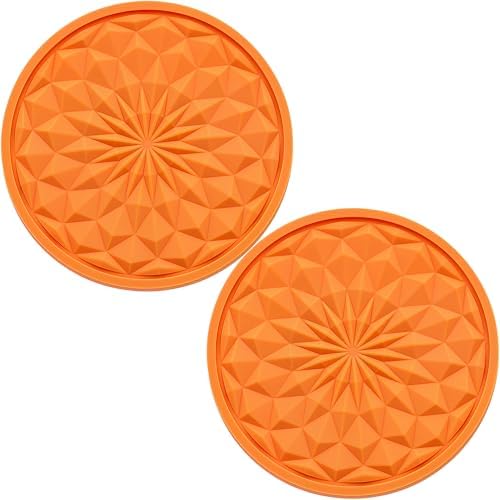 2 Pack Silicone Car Cup Holder Coaster – 2.75 Inch Non-Slip Drink Mat, by MEAJOO