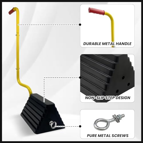 HOXWELL 2 Pack Heavy Duty Rubber Wheel Chock - Image 4