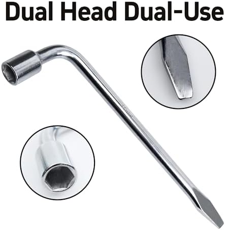 17mm Car Spare Tire Lug Wrench, Heavy Duty L-Type Tire Steel Tool - Image 4