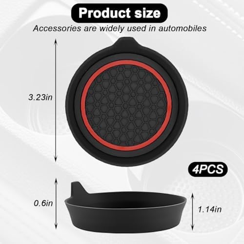 HZEL 4PCS 2.75 Inch PVC Car Cup Holder Coasters - Image 2