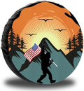 Spare Tire Cover for RV Trailer, Waterproof Leather American Flag Spare Tire by Jusen
