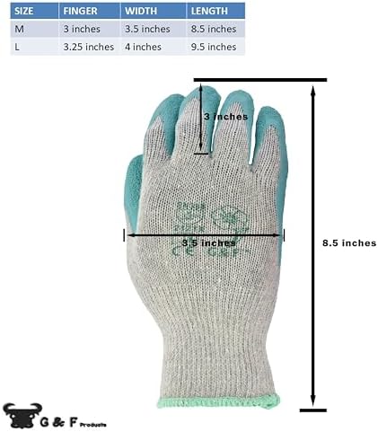 G & F Rubber Latex Double Coated Work Gloves - Image 2