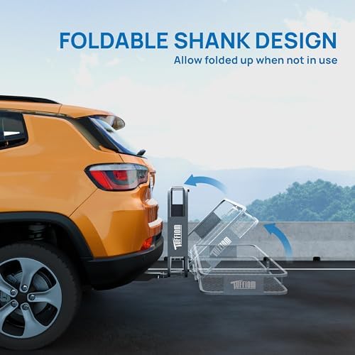 Bonnlo 60''X 20''X6'' Folding Hitch Mount Cargo Carrier Basket - Image 2