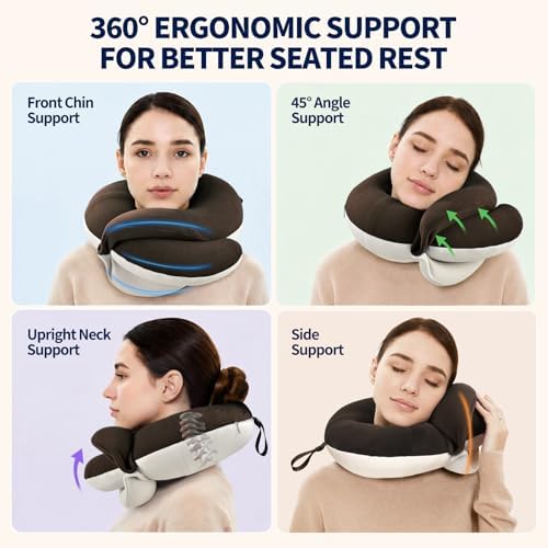 BUYUE Travel Neck Pillows for Airplanes, Memory Foam 360° Head Support Sleep - Image 2