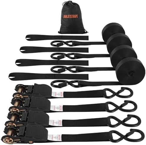 20FT Heavy Duty Ratchet Straps 4-Pack by Unknown