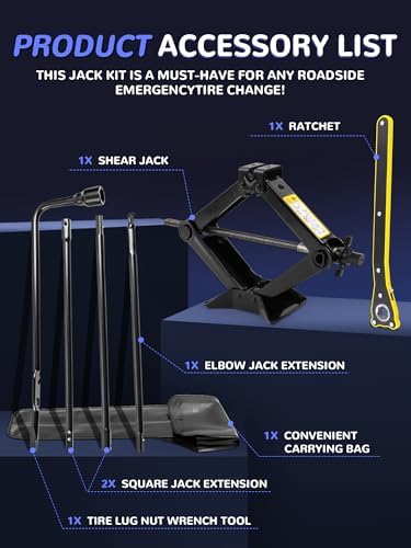 Spare Tire Jack Tool Kit w/ Labor-Saving Ratchet Wrench - Image 5
