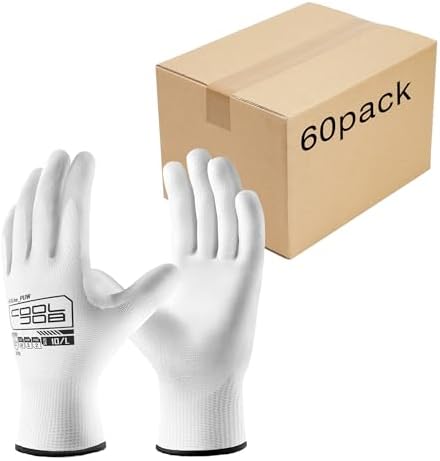 COOLJOB 12/60 Pairs Safety Work Gloves Pack Bulk by COOLJOB