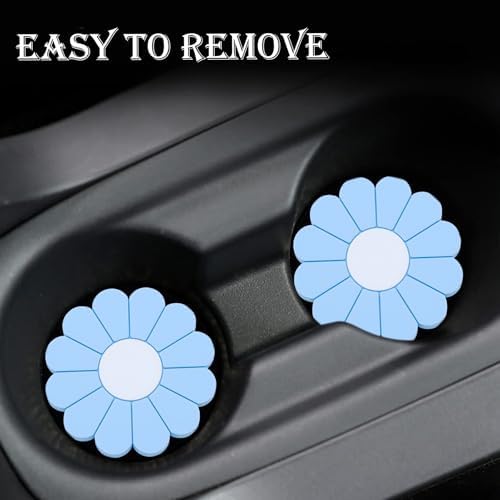 2-Pack Car Cup Holder Coaster Inserts, Daisy Shape, 2.75 Inch Non-Slip Silicone - Image 6