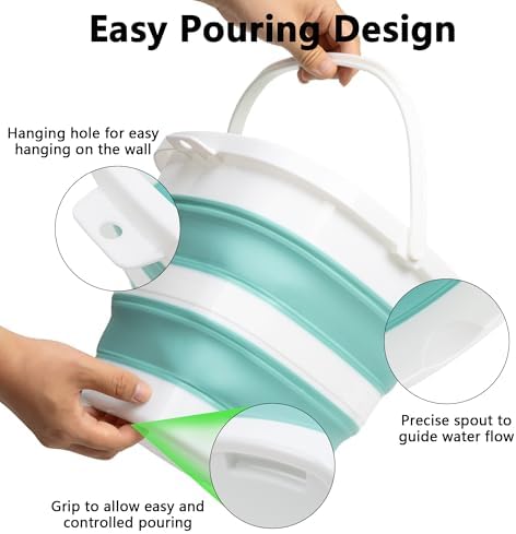 Collapsible Bucket, 2.6 Gallon 10L Mop Bucket - Image 4