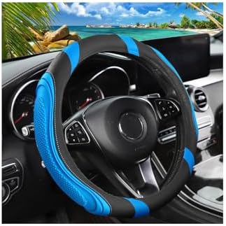 Osilly 15 Inch Artificial Leather Steering Wheel Cover, Light Blue by Osilly