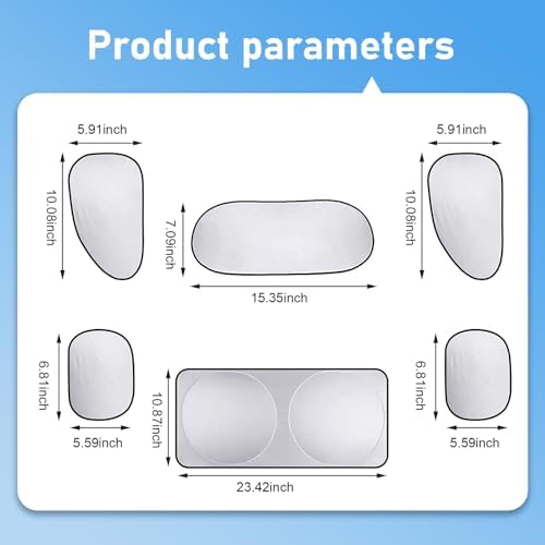 6 PCS Car Window Glass Sunshade Kit, Reflective Sun Blocking & Heat Insulation - Image 2