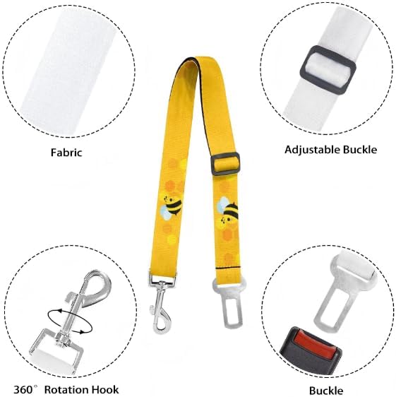 Adjustable Dog Car Seat Belt: 22.2-38.2 Inch Travel Safety Dog Car Harness - Image 4