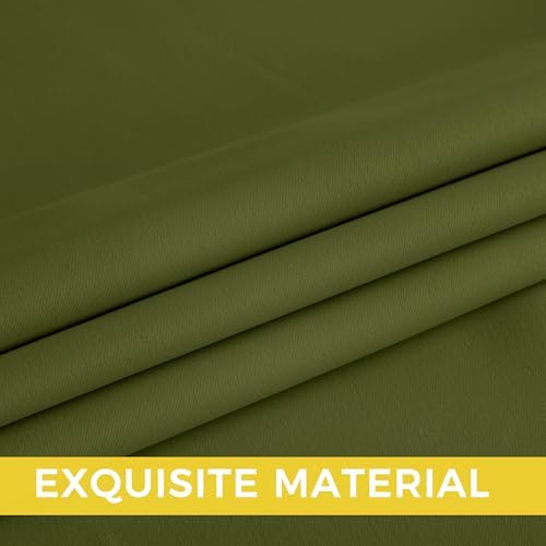 NICETOWN Room Darkening Draperies Curtains Panels, 2 Panels Olive Green W52 x - Image 7