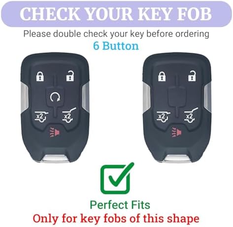 Joouheax for Chevy Soft TPU 6-Button Key Fob Cover, Soft TPU - Image 2
