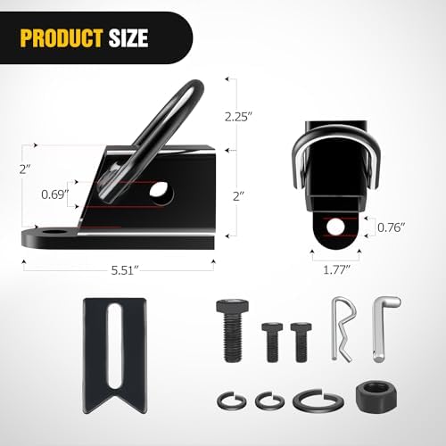 Nilight 2" Rear Trailer Hitch Receiver Kit | - Image 3