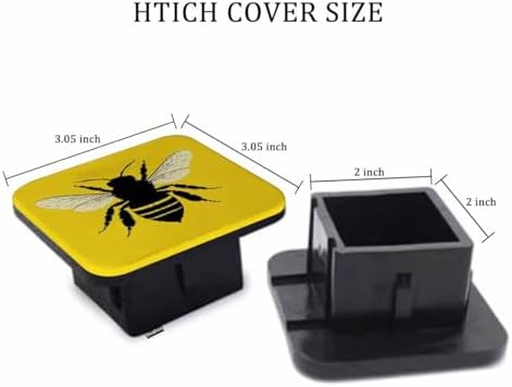 2 Inch Bee Trailer Hitch Cover, Nature Honey Bee Yellow Hitch Cover Fit - Image 2