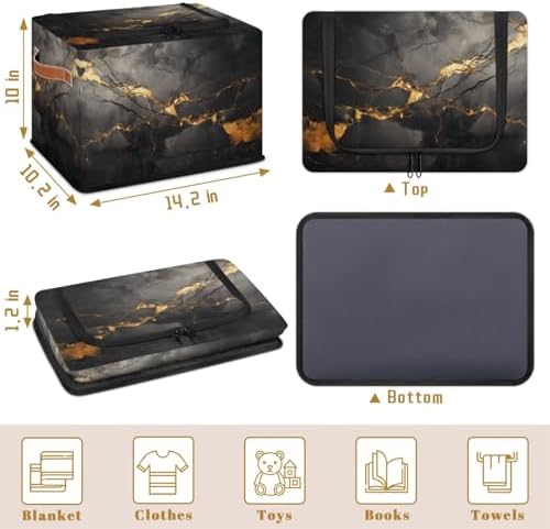 Black Gold Marble Storage Bins - Image 3