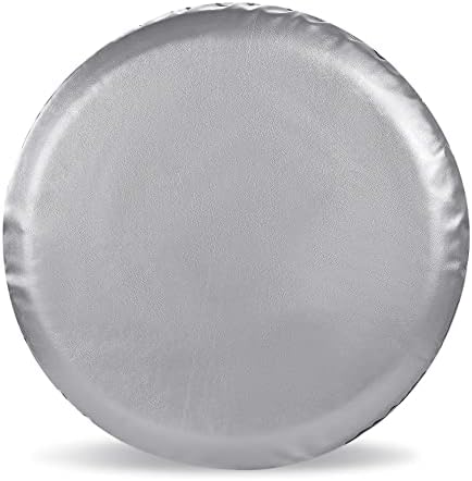 Silver Spare Tire Cover, Waterproof PVC Leather - Image 2
