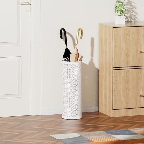 Metal Round Umbrella Stand Rack, Free Standing Umbrella Holder Bin, Canes - Image 4