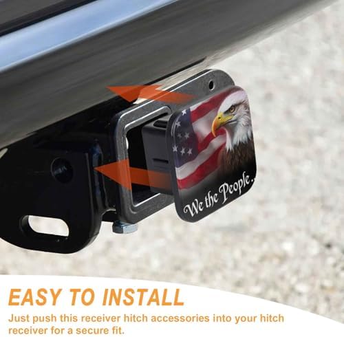 2 Inch Eagle American Flag Trailer Hitch Cover Rubber Receiver Tube Plug Cap - Image 4