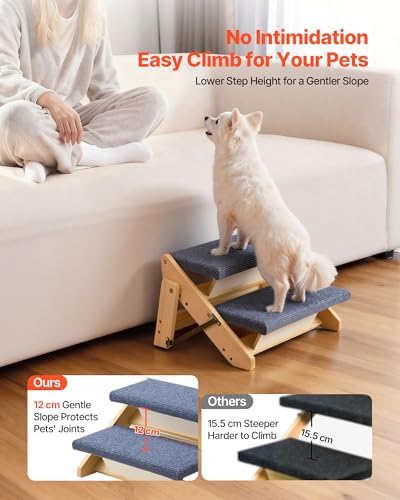 VEVOR Wood Pet Stairs, 2-Step Dog Stairs - Image 2