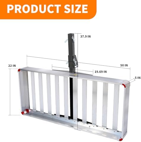 MaxxHaul 50149 500-lb Capacity 50 inch x 22 inch Hitch Mount Premium Folding - Image 2