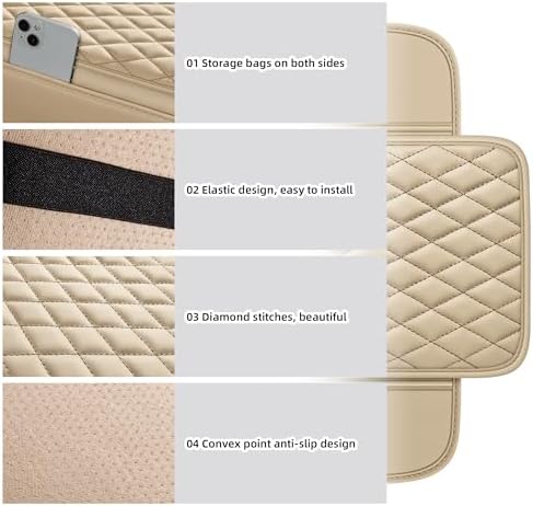 Leather Waterproof Car Armrest Console Pad - Image 6
