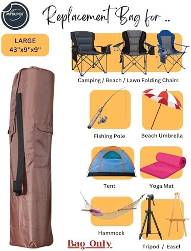 43"x9"x9" Replacement Bag for Folding Camping Chair, Camp Chairs, Yoga Mat - Image 5