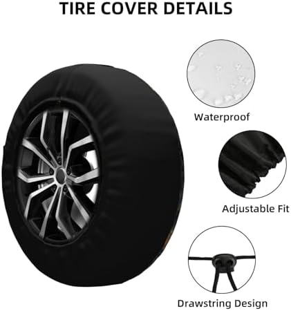 Starry Sky Deer Spare Tire Cover Wheel Protectors Weatherproof Deer Pattern - Image 3