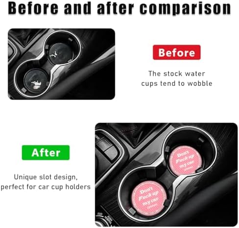 2 PCS Bling Car Cup Coaster, 2.75 Inch Anti-Slip Cup Holder Insert Coasters - Image 5