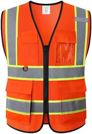 Safety Vest for Men Women Hi Vis Vest by HATAUNKI