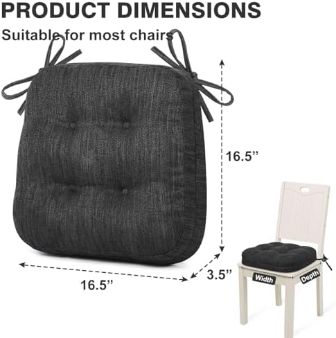 Shinnwa Dining Chair Cushions Set of 2, Dual-Layer Memory Foam Kitchen Chair - Image 6