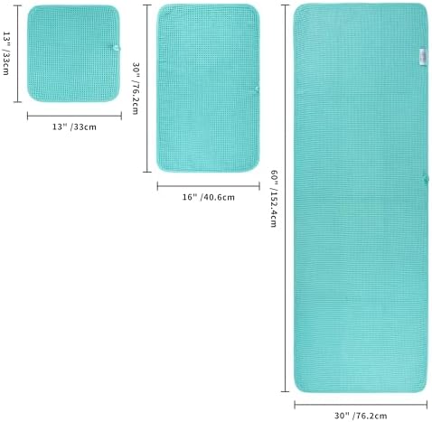 POLYTE 430 GSM Poly Blend Microfiber Quick Dry Waffle Bath Towel Set of 6 - Image 2