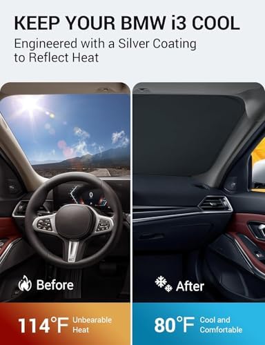 Proadsy Custom Fit 2014-2021 BMW i3 Windshield Sun Shade, Blocks Heat - Image 3