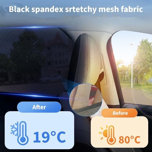 2Pack Rear Side Window Sunshade Baby car–Breathable mesh Privacy Screens - Image 2