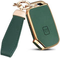 QBUC for KIA Key Fob Cover, Upper Leather + Soft TPU Key Case Shell by QBUC
