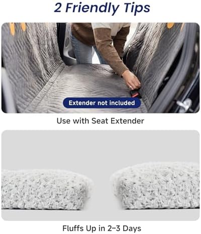 3.5" Thick Plush Dog Bed Mat for Car Back Seat, Non-Slip Pet Travel Bed - Image 7