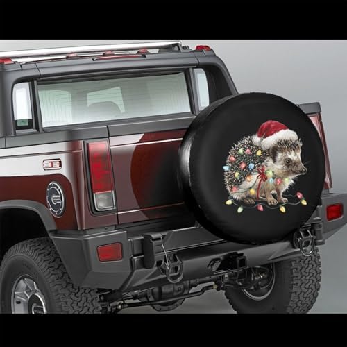 Funny Christmas Hedgehog Spare Tire Cover Universal - Image 4