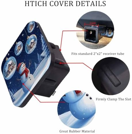 Snowman Hitch Covers 2 Inch Cute Snowman Christmas House Forest Trailer Hitch - Image 3
