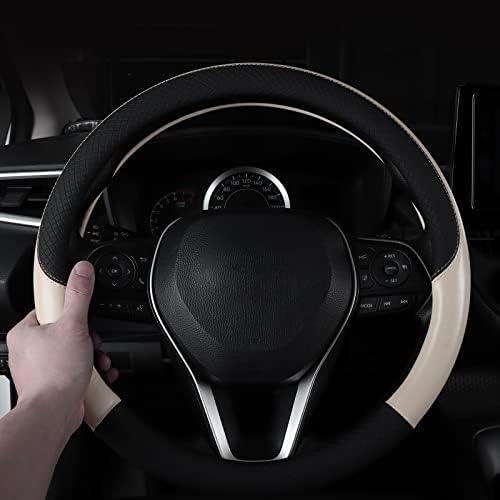 Auto Car Leather Steering Wheel Cover Anti Slip Wrap 15" - Image 3