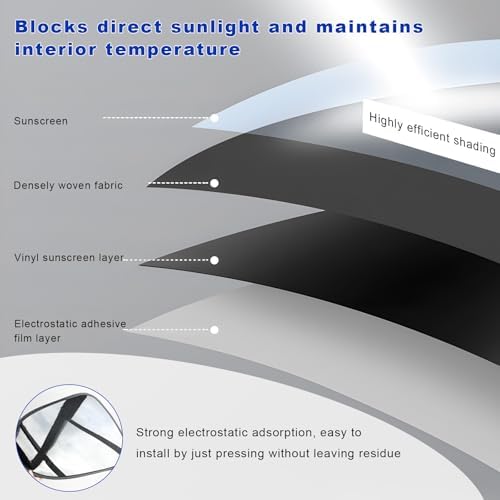 4 PCS Car Side Window Sun Shade, Static Cling Privacy Curtain Front & Rear - Image 5