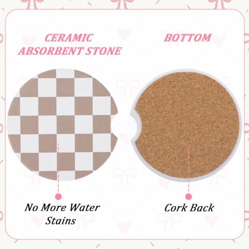 2Pcs Car Coasters for Cup Holders, Absorbent Ceramic Car Cup Coaster - Image 5