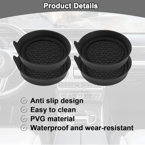 HZEL 4PCS 2.75 Inch PVC Car Cup Holder Coasters - Image 3